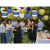 16Pcs Graduation Cap Paper Lanterns Party Decorations - Blue and