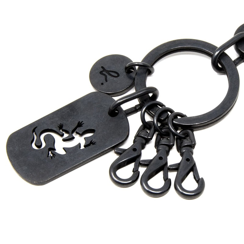agnes b. Voyage Metal Plate Key Holder, Leather Version, With