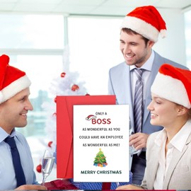 Cute Boss Christmas Card, Merry Christmas Boss Holiday Card, Funny Christmas Card for Boss Leader Manager, Funny Christmas Card Gifts for Men Women, Best Boss Christmas Appreciation Thank You Card