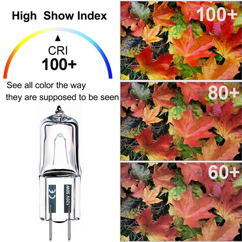 Vinaco G8 Halogen Bulb 50W, 10 Pack High Output 120V