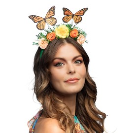 Boland 01434 - Butterfly Headband Tiara with Flowers, Accessories for Costumes, Theme Party, Carnival