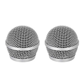 uxcell 2pcs Microphone Ball Head Mesh Grill Metal Windscreen with Black Inside Foam Filter for PG48 PG58 PGX2 BLX288 PG288 PGX24