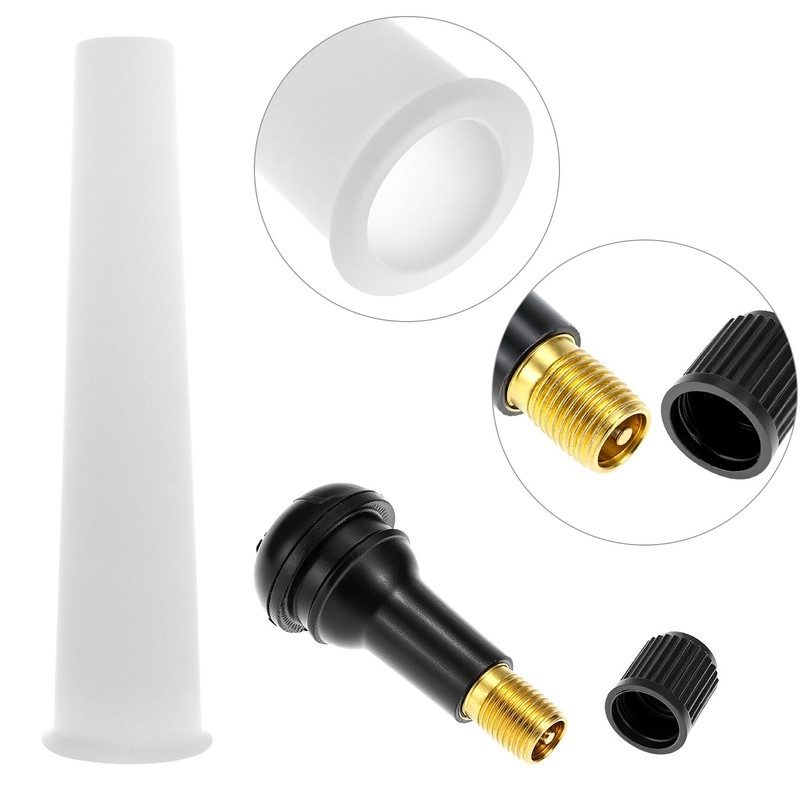 QWORK® 4-Piece Tyre Valve Recovery Tool Set with Rubber Valves