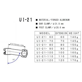 NITTO(日東) ステム UI-21BX UI-21BX-110 φ31.8 φ28.6 110 ブラック