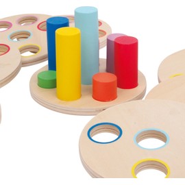 Small Foot Lernspiel, Motorikspiel ab 3 Jahren, zur Förderung der Hand-Auge-Koordination, 3386 Denkspiel Logisteck aus Holz, S