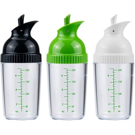 Nicunom 3 Pack Salad Dressing Shaker Container, 7 Oz Salad Dressing Mixer Bottle Mixer Dispenser, Dripless Pour, Soft Grip, BPA Free