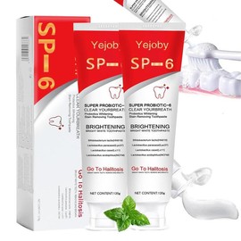 Yejoby SP-6 Probiotic Whitening Toothpaste - Enhanced Formula with 6 Probiotics for Teeth Whitening and Gum Health - Enamel-Safe, Fluoride-Free, Fresh Mint Flavor, 4.9oz #springtok - Specification: SP6 Toothpaste-1Pcs