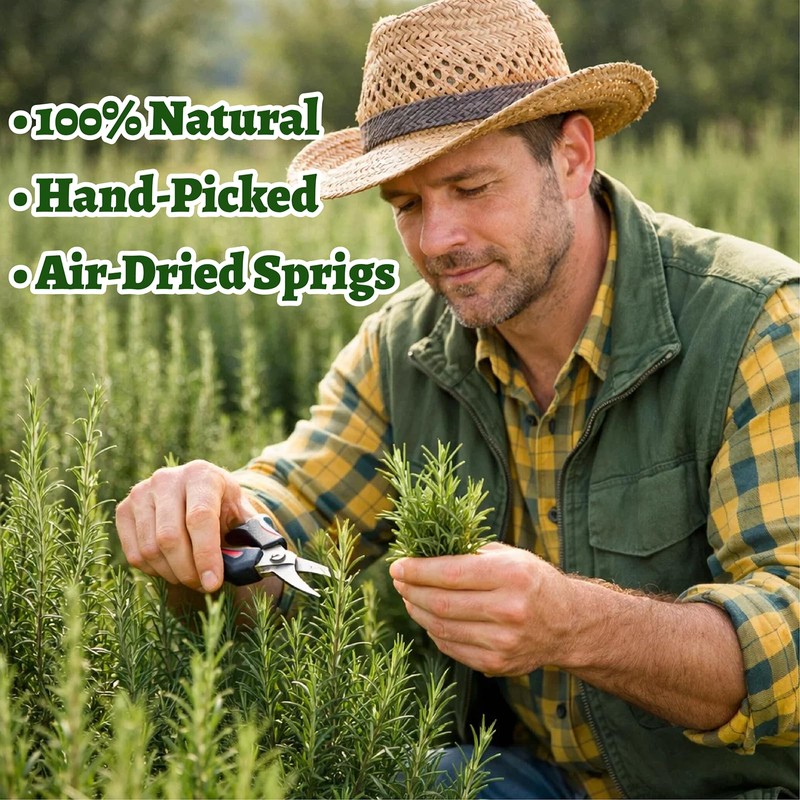 30–35PCS Dried Whole Rosemary Sprigs, 2.5oz Natural Spices in Clear-Window