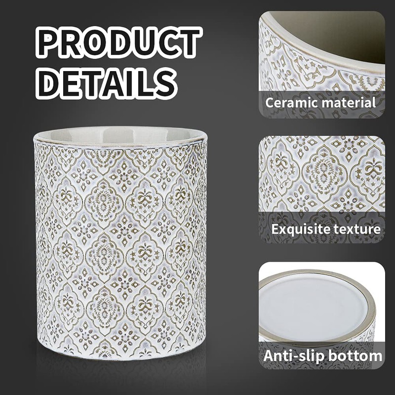KOOV Kitchen Utensil Holder, Large Utensil Holders for Countertop, 6