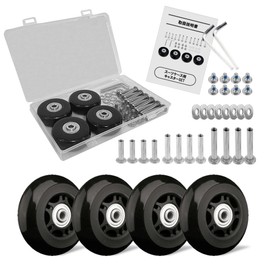Be:striata 4-Wheel Caster Silent Suitcase Repair DIY Carry Cart 4-Piece Set Selectable Sizes (40mm 45mm 50mm 54mm 60mm) Tire Replacement with Japanese Instruction Manual Tires 60mm x 4 pieces