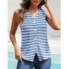 MEILANZJ Sweater Vest for Women Summer Tops Sleeveless Striped Button