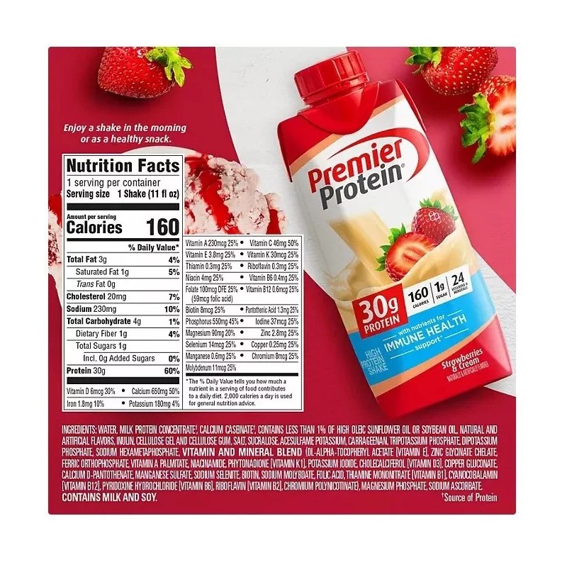 Premier Protein 6pk Premier 30g Protein PLUS Energy, Immune Support