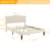 VECELO Queen Size Bed Frame Upholstered Platform with Tufted Adjustable