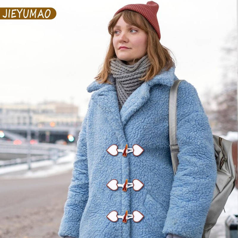 10 Pairs Leather Toggle Buttons, PU Leather Horn Buttons Coat