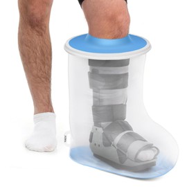 YUNCHI Waterproof Extra Wide Leg Cast Cover for Shower Adult After Surgery with Non-Slip Bottom, Extra Large Watertight Foot Cast Protector for Plus Size Adults Large Casts Surgery Shower Boots