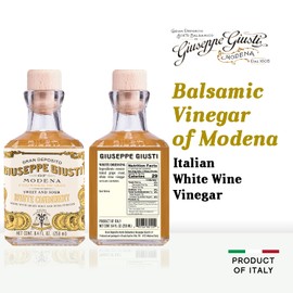 Giuseppe Giusti White Wine Vinegar - White Balsamic Vinegar - Italian Made - Aged Balsamic Vinegar - Fruity and Sweet - Salad Dressing - Modena Balsamic Vinegar - 8.45fl oz (250ml) - Pack of 2