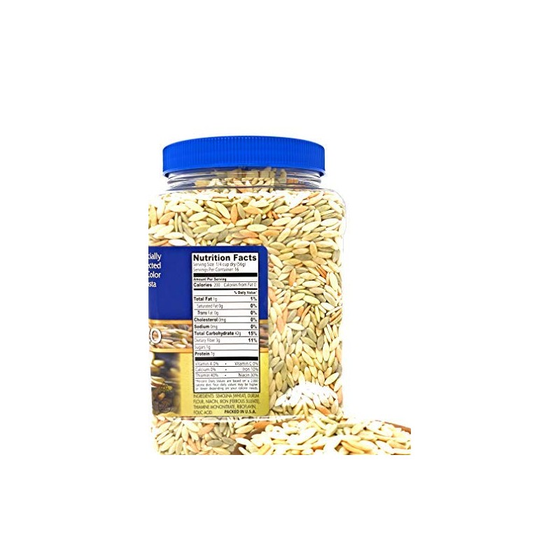 Specially Selected TRI Color Orzo Pasta, Kosher, Non GMO, Vegan,