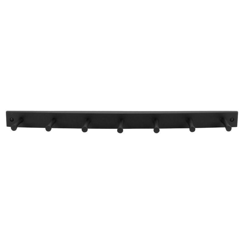 Spectrum Diversified Wood Hook Rack, 7 Peg, Black