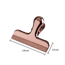 Bulldog Clips, 10 Pack, 3 Inch, Rose Gold, Food Clip, Chip Clip, Extra Large Binder Clips, Binder Clamps for Home School Office Supplies