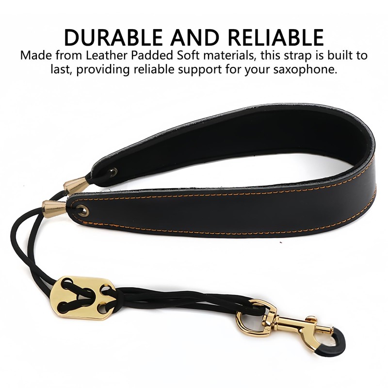 Musiin Saxophone Neck Strap Professional Saxophone Strap Leather Padded Soft