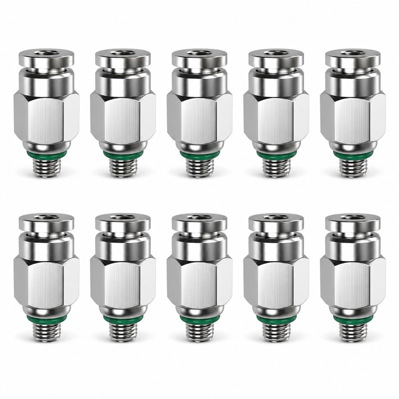 10-Pack PC4-M5 304 Stainless Steel Pneumatic Quick Connect Fittings