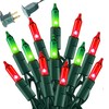 Dazzle Bright Red and Green Christmas Mini String Lights, 20FT