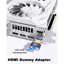Duttek 4K HDMI Dummy Plug, HDMI EDID Emulator, Virtual Monitor Display Emulator Headless Ghost Adapter Supports 4K HDR and HDMI2.0 Resolution for Computer Desktop with LED Light