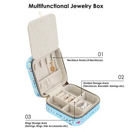 HDE Girl's Travel Jewelry Case Faux Leather Mini Organizer Box with Mirror Gift - Friendship Bracelet
