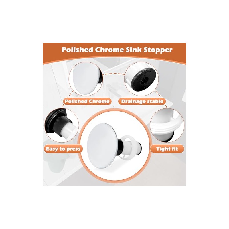 972098A Drain Stopper Polished Chrome Sink Stopper, Drain Sink Plug