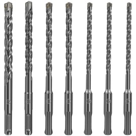KHZSPP 7 Piece Masonry Drill Bit Set, Concrete Drill Bit Set, SDS-Plus Rotary Hammer Drill Bit Set for Brick,Stone and Concrete