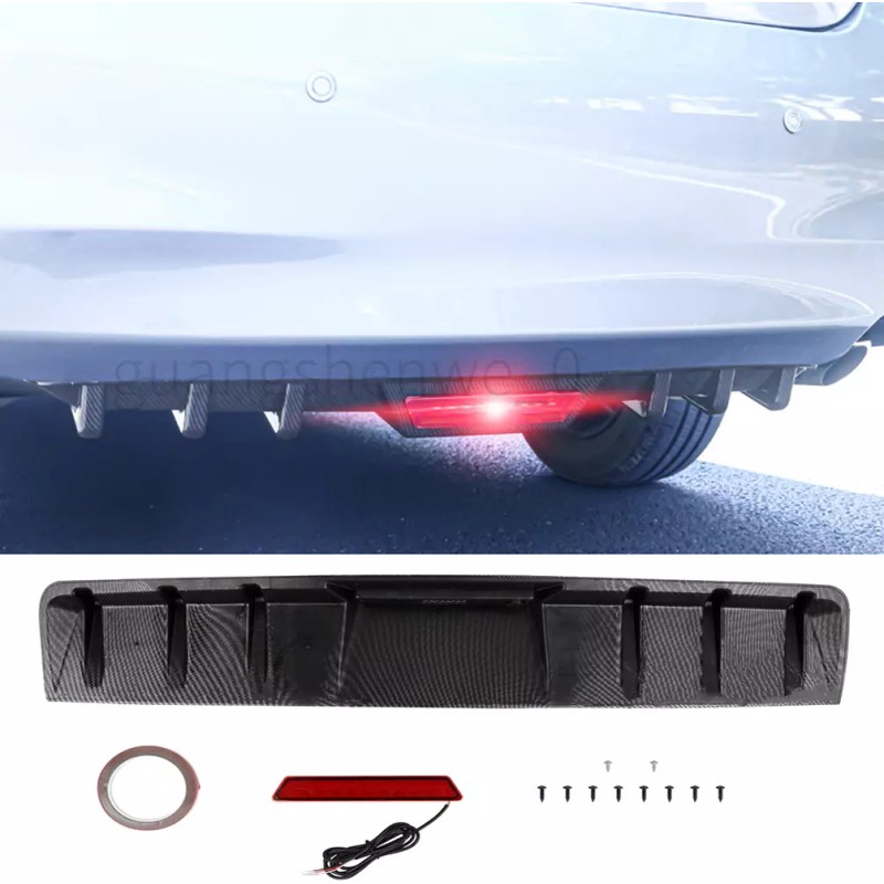 GOODFITMENT Rear Bumper Diffuser Spoiler Lip LED Tail Brake Stop