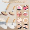 8PCS Fluffy Facial Brushes Esthetician, Fluffy Fan Brush with Long