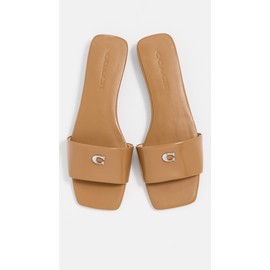 Coach Women's Sculpted C Flat Sandal, Honey Brown, 8.5