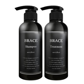 BRACE Keratin Shampoo Serum Treatment Set, 90 Day Supply, 12 Types of Amino Acids, 16 Types of Natural Oils, Beauty Salon Exclusive, 10.1 fl oz (300 ml), 10.8 oz (290 g)