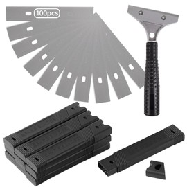 4" Scraper Blades, 100 Pcs Replacement Scraper Razor Blades, Ultra-sharp Scraper Razor Blades, Single-Edge Razor Blades for Removing Labels Decals Stickers Paints