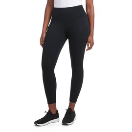 Danskin Women's Performance Sleek Pocket Ankle Legging, Black Salt, Large
