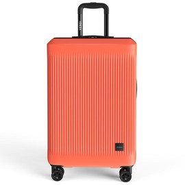 Verdi Luggage 24 Inch Checked - Expandable, Bottom Grip Design, Lightweight, Scratch Resistant, PC(polycarbonate) Hardside Suitcase, with 8-Wheel Rolling 360-degree Spinner - Color: Orange