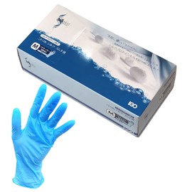 IG O Nitrile Silk Rubber Gloves (Left and Right Hand), M, 100 Pieces, Blue/1-3274-12