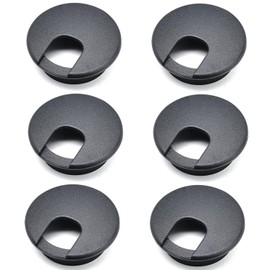 Surf turtle 2 Inch Desk Grommet 6 Pack Black Desk Hole Cover for Cable,Desk Hole Grommet for Cords,Flexible Cable Grommet