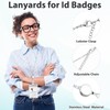 Prudiut Lanyards for Id Badges Stainless Steel Badge Lanyard with