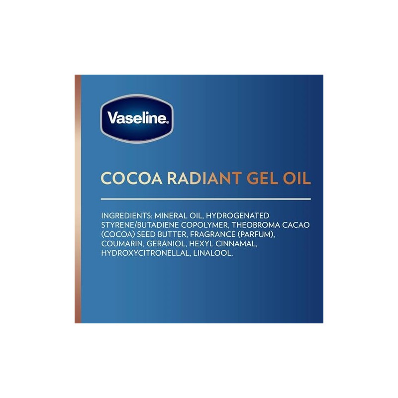Vaseline Cocoa Radiant Vitalizing Gel Body Oil, 6.8Ounce Bottles (Pack