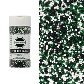 Mystic Sprinkles The Big Game Nonpareil Mix 3.8oz Bottles (Green, Black & White)