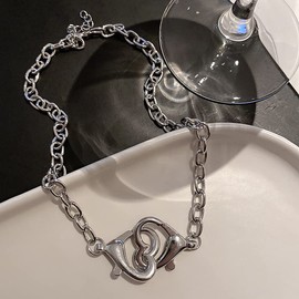 Halgio Orchan Street Necklace, Handcuffs, Women's Heart, Mine Type, Cute, Mass Produced, Gothic Lolita, Mine Chain, Korea