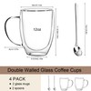 GOROGILE Double Wall Glass Coffee Mugs 12 OZ, Clear Coffee