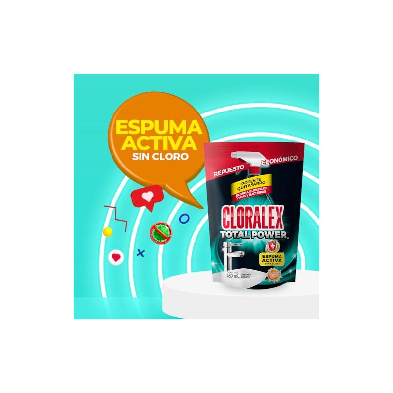 Cloralex Total Power - Espuma Activa - Sin cloro