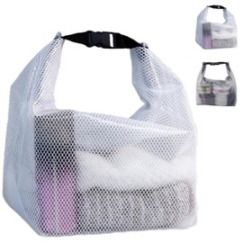 LaresDay wasserdichte Kosmetiktasche XXL，TSA-Kosmetiktasche，kulturbeutel transparent，WasserdichtTransparenter Duschbeutel mit Tragegriff，Kulturtasche Unisex für Reise/Bad/Daily (White)