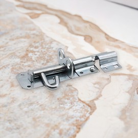 Infinity Decor Zinc 4” 100mm Iron Brenton Padlock Bolt Door Latch - Heavy Duty Security Privacy Lockable Bolt - for Garden Shed Gate and Wooden Gates