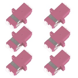 Fiber Optic Cable Coupler Adapter LC to LC Duplex OM4 Violet (Pack of 6)