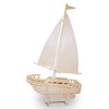 Puzzled 3D Puzzle Sailboat Wood Craft Construction Model Kit, Fun