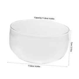 KICHOUSE Borosilicate Serving Bowl Double Wall Salad Bowl Reusable Trifle Dish for Kitchen 550ml